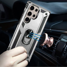 For Samsung S25 Ultra Case Ring Magnetic Kickstand Protection + Tempered Glass