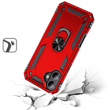 For iPhone 16 6.1inch Case Ring Holder Magnetic Kickstand Hybrid +Tempered Glass