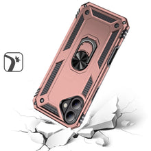 For iPhone 16 6.1inch Case Ring Holder Magnetic Kickstand Hybrid +Tempered Glass