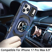 For iPhone 17 Pro Max Case Shockproof Dual Layer with Ring Stand +Tempered Glass
