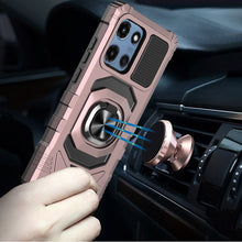 For Moto G 2025 Case Shockproof Dual Layer Magnetic Ringstand + Tempered Glass