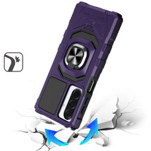 For Samsung A17 5G Case Shockproof Dual Layer with Ring Stand + Tempered Glass