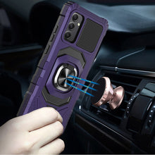 For Samsung A26 5G Case Dual Layer Magnetic Ring Stand Cover + Tempered Glass