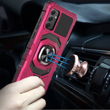 For Samsung A26 5G Case Dual Layer Magnetic Ring Stand Cover + Tempered Glass