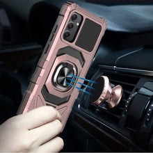 For Samsung A26 5G Case Dual Layer Magnetic Ring Stand Cover + Tempered Glass