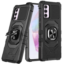 For Samsung A36/A56 Case Dual Layer Magnetic Ring Stand Cover + Tempered Glass