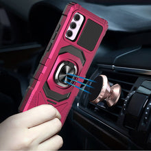 For Samsung A36/A56 Case Dual Layer Magnetic Ring Stand Cover + Tempered Glass