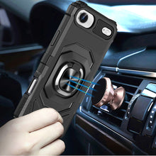 For iPhone Air Case Shockproof Dual Layer with Metal Ring Stand + Tempered Glass