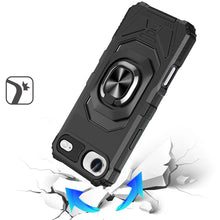 For iPhone Air Case Shockproof Dual Layer with Metal Ring Stand + Tempered Glass