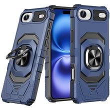 For iPhone Air Case Shockproof Dual Layer with Metal Ring Stand + Tempered Glass