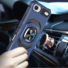 For iPhone Air Case Shockproof Dual Layer with Metal Ring Stand + Tempered Glass