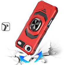 For iPhone Air Case Shockproof Dual Layer with Metal Ring Stand + Tempered Glass
