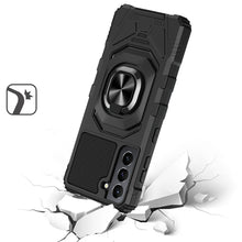 For Samsung S23 FE 5G Case Dual Layer Magnetic RingStand + Tempered Glass