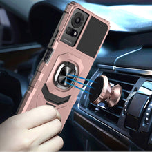 For TCL K24 Case Shockproof Dual Layer Magnetic Rotational Ringstand Phone Cover