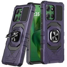 For Moto G Power 2025 Case Shockproof Dual Layer Magnetic Ring + Tempered Glass