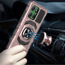 For Moto G Power 2025 Case Shockproof Dual Layer Magnetic Ring + Tempered Glass