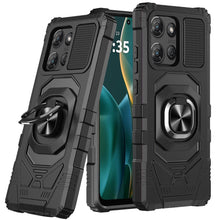 For Moto G Stylus 2025 Case Shockproof Dual Layer Magnetic Ring + Tempered Glass