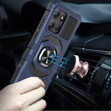 For Moto G Stylus 2025 Case Shockproof Dual Layer Magnetic Ring + Tempered Glass