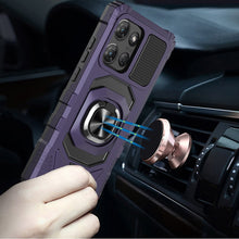 For Moto G Stylus 2025 Case Shockproof Dual Layer Magnetic Ring + Tempered Glass