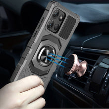 For Moto G Stylus 2025 Case Shockproof Dual Layer Magnetic Ring + Tempered Glass