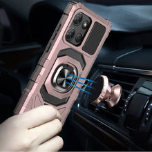 For Moto G Stylus 2025 Case Shockproof Dual Layer Magnetic Ring + Tempered Glass