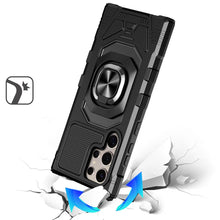 For Samsung S25 Ultra Case Shockproof 2 Layer Magnetic Ringstand +Tempered Glass