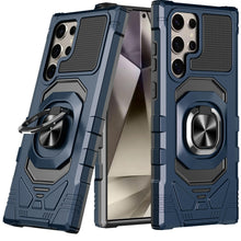 For Samsung S25 Ultra Case Shockproof 2 Layer Magnetic Ringstand +Tempered Glass