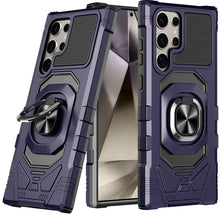 For Samsung S25 Ultra Case Shockproof 2 Layer Magnetic Ringstand +Tempered Glass