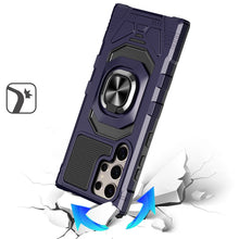 For Samsung S25 Ultra Case Shockproof 2 Layer Magnetic Ringstand +Tempered Glass