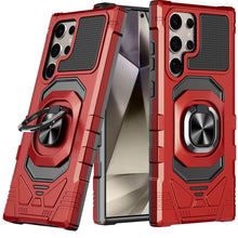 For Samsung S25 Ultra Case Shockproof 2 Layer Magnetic Ringstand +Tempered Glass