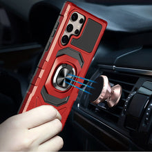 For Samsung S25 Ultra Case Shockproof 2 Layer Magnetic Ringstand +Tempered Glass