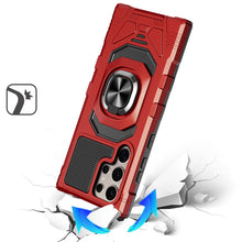 For Samsung S25 Ultra Case Shockproof 2 Layer Magnetic Ringstand +Tempered Glass