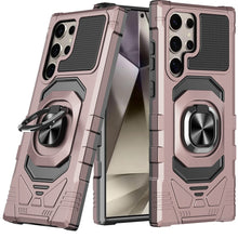 For Samsung S25 Ultra Case Shockproof 2 Layer Magnetic Ringstand +Tempered Glass