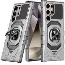 For Samsung S25 Ultra Case Shockproof 2 Layer Magnetic Ringstand +Tempered Glass