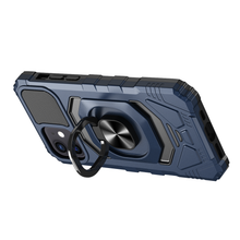 For iPhone 13/14 Case Shockproof Dual Layer Magnetic Ring Stand + Tempered Glass