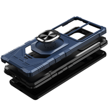 For iPhone 12/12 Pro Case Shockproof Dual Layer with Ring Stand + Tempered Glass