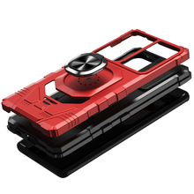 For iPhone 12/12 Pro Case Shockproof Dual Layer with Ring Stand + Tempered Glass