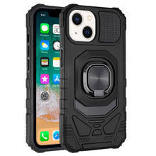 For iPhone 15 Case Shockproof Dual Layer Magnetic RingStand + 2 Tempered Glass