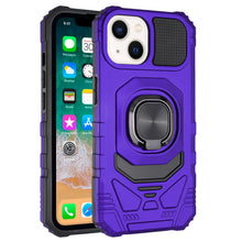 For iPhone 15 Case Shockproof Dual Layer Magnetic RingStand + 2 Tempered Glass