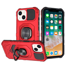 For iPhone 15 Case Shockproof Dual Layer Magnetic RingStand + 2 Tempered Glass