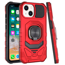 For iPhone 15 Case Shockproof Dual Layer Magnetic RingStand + 2 Tempered Glass