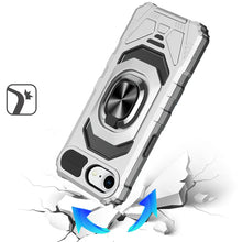 For iPhone 16e Case Shockproof Dual Layer Magnetic Ring Stand + Tempered Glass