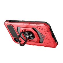 For iPhone XR Case Shockproof Cover Dual Layer with Ring Stand + Tempered Glass