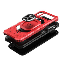 For iPhone XR Case Shockproof Cover Dual Layer with Ring Stand + Tempered Glass