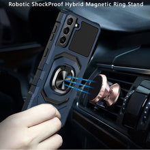 For Samsung Galaxy S22 Plus Robotic Hybrid with Magnetic Ring Stand Case Cover