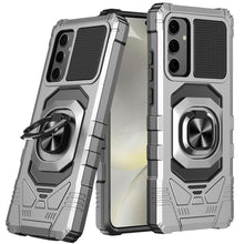 For Samsung S25/S24 Case Shockproof 2 Layer Magnetic Ringstand + Tempered Glass