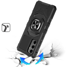 For Samsung S25 FE Case Shockproof Dual Layer with Ring Stand + Tempered Glass