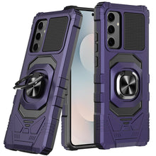 For Samsung S25 FE Case Shockproof Dual Layer with Ring Stand + Tempered Glass