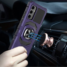 For Samsung S25 FE Case Shockproof Dual Layer with Ring Stand + Tempered Glass