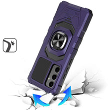 For Samsung S25 FE Case Shockproof Dual Layer with Ring Stand + Tempered Glass